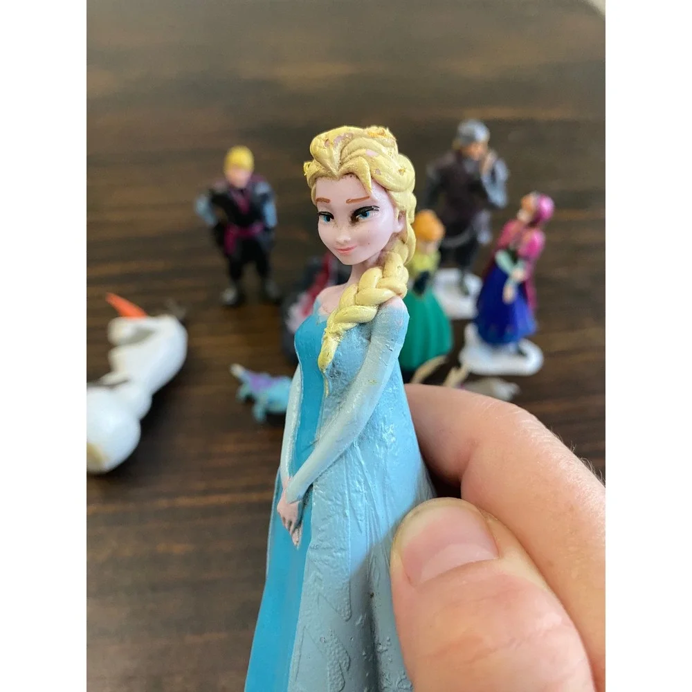 Disney Frozen Figure Lot Elsa Anna Kristoff Olaf Sven Bruni Snowgies 10pc Toy